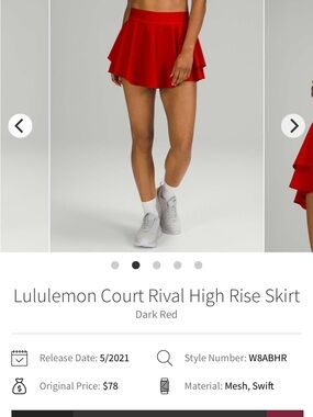 lululemon athletica High-Rise Circle Skirt in Bright Red